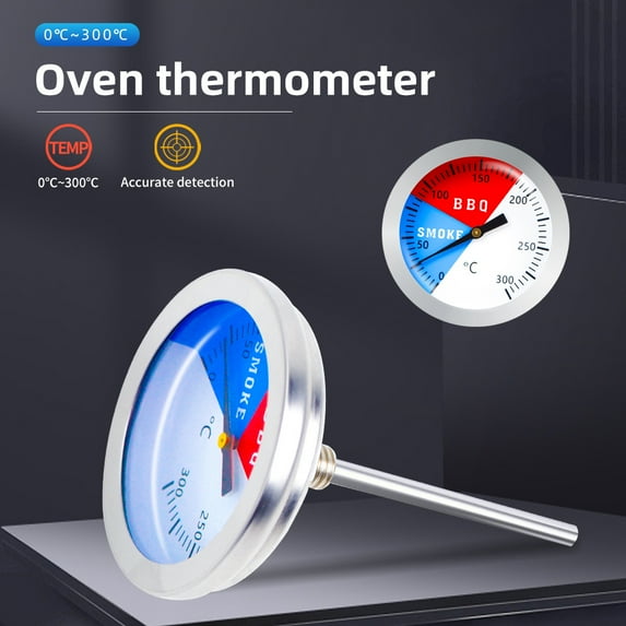 Stainless Steel Oven Thermometer for BBQ and Smoking - High Temperature Resistance, Adult Use, Single Use, No Electricity Required - Kitchen Food Tool