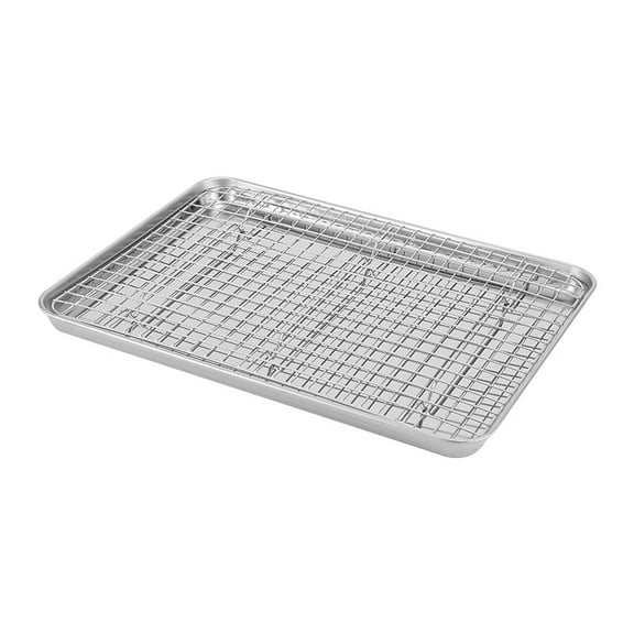 Stainless Steel Oven Tray Small Baking Pan Sheet and Rack for Oven Cooking