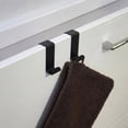 thumbnail image 1 of Stainless Steel Over the Cabinet Door Hooks, Space Saver Organizer for Bathroom and Kitchen, Modern Design Towel and Accessory Hooks - 2 Pack Black, 1 of 7