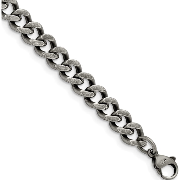 Stainless Steel Oxidized 7.5mm 9In Curb Chain (9 X 7.5) Made In China srn1611-9