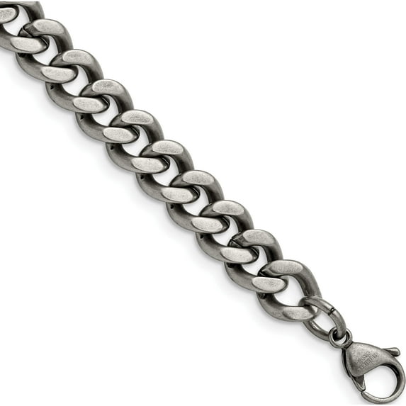 Stainless Steel Oxidized 9.25mm 9In Curb Chain (9 X 9.25) Made In China srn1612-9