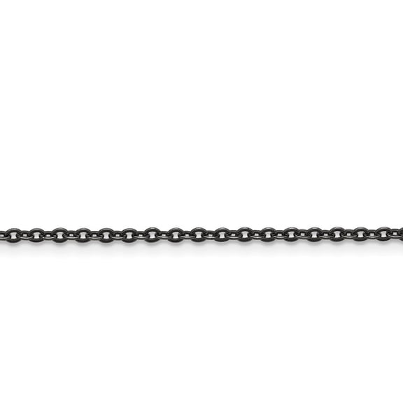Stainless Steel Oxidized Chain Necklace - 18 Inch - Measures 2.7mm Wide
