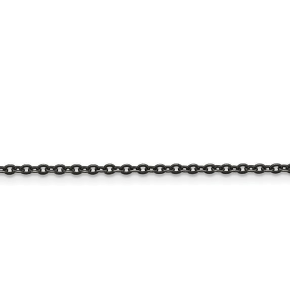 Stainless Steel Oxidized Chain Necklace - 18 Inch - Measures 2.7mm Wide