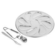 NUOLUX Round Oyster Dish for Seafood Shops 1 Set 9.1X9.1X0.04In