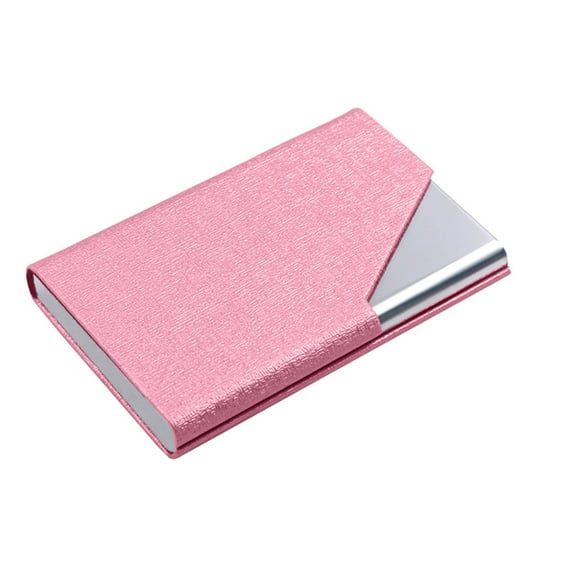 Stainless Steel PU Business Card Holder - Aluminum Interior, Sliding Mechanism, Compact - for Professionals' Card Storage & Networking
