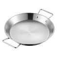 thumbnail image 1 of Stainless Steel Paella Pan, Stainless Flat Bottom Paella Pan, Doul Handle Flat Bottom Cookware, 1 of 5