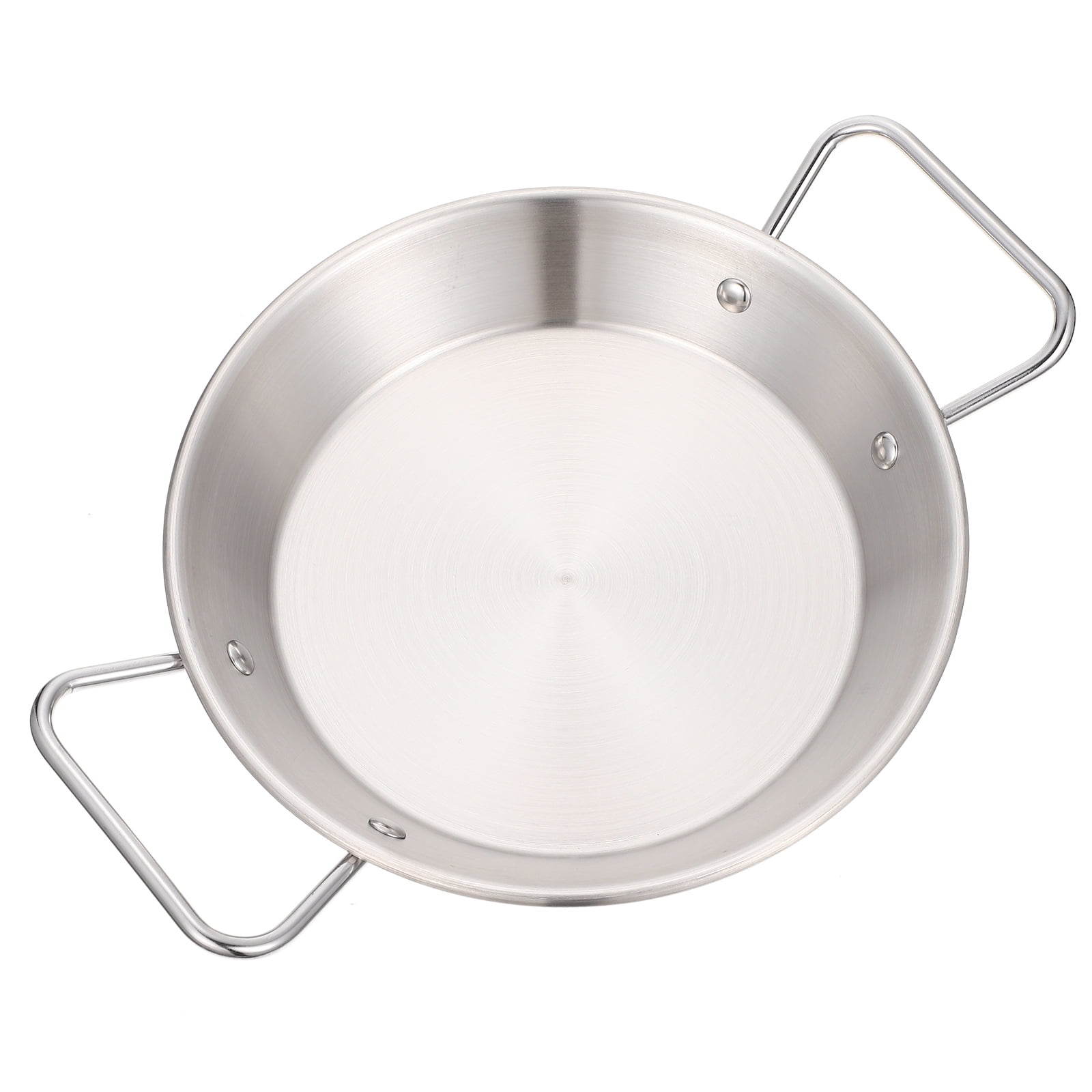 Stainless Steel Paella Pan Wok Pan with Double Handles Non Skillet