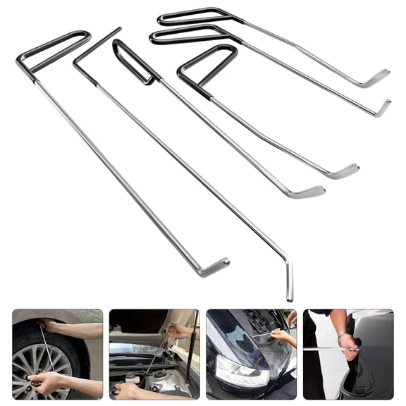 TUOSHUNGE 6-Piece Paintless Dent Repair Rod Kit, Stainless Steel PDR Dent Removal Tools for Cars, DIY and Professional Auto Body Repair