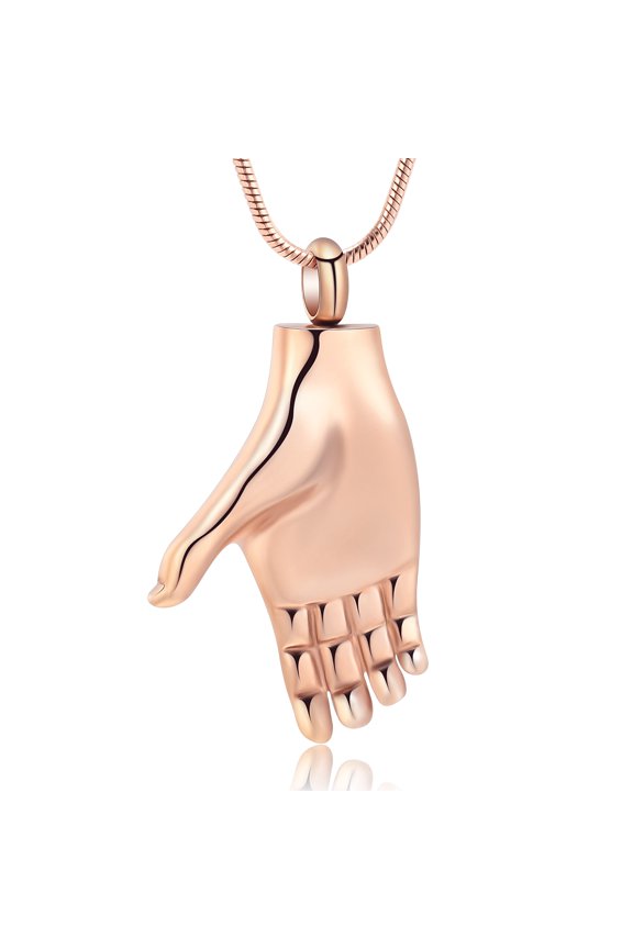 Stainless Steel Palm Pendant Urn Pendant Memory Necklace for Cremation Ashes Keepsake Memorial Jewelry