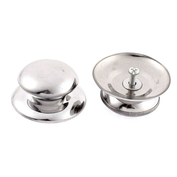 Stainless Steel Pan Pot Cover Lid Knob Handle 57mm x 45mm 2 Pcs