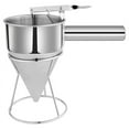 thumbnail image 1 of Stainless Steel Pancake Batter Dispenser, Funnel Dispenser with Stand Baking Tool for Cake Pancakes Cupcakes Baked Good, 1 of 5