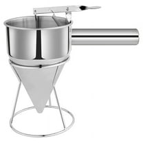 Stainless Steel Pancake Batter Dispenser, Funnel Dispenser with Stand Baking Tool for Cake Pancakes Cupcakes Baked Good