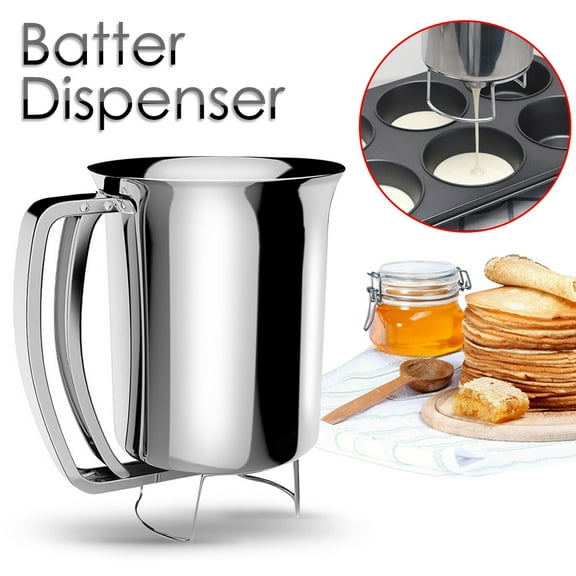 Stainless Steel Pancake Cupcake Batter Dispenser,Hand-held Cake Pancake Batter Dispenser Kitchen Tool for Baking Cupcakes