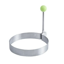 Stainless Steel Pancake Ring Molds Set of 5 | Non-Stick Egg & Omelet Cooking Rings | Folding Handle for Easy Storage | Kitchen Breakfast Tool