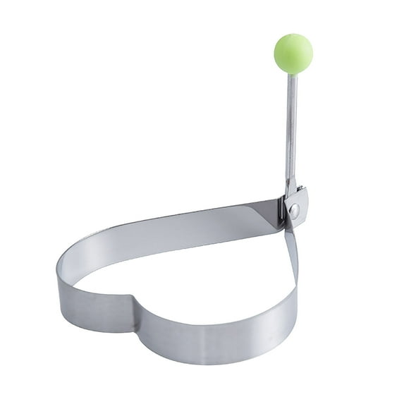 Stainless Steel Pancake Ring Molds Set of 5 | Non-Stick Egg & Omelet Cooking Rings | Folding Handle for Easy Storage | Kitchen Breakfast Tool