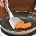 thumbnail image 1 of Stainless Steel Pancake Spatula | Extra-Wide Hollow Handle Flip Turner for Steak, Omelette, Griddle, Grill | Durable Cooking Tool, Dishwasher Safe, Silver, 11.8" x 4" Heavy Duty, 1 of 7