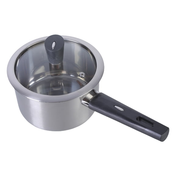 Stainless Steel Pans with Transparent Lid Kitchen Cookware with Ergonomic Handle Practical Single Serve Cooking Pots