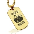 thumbnail image 1 of Stainless Steel Papa Bear Dog Tag Pendant Necklace, 1 of 3