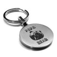 thumbnail image 1 of Stainless Steel Papa Bear Round Medallion Keychain Circle Ring, 1 of 2