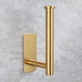 thumbnail image 1 of Stainless Steel Paper Holder White Adhesive Wall Mount Stand Kitchen Bathroom Toilet Paper Towel Tissue Roll Shelf Brushed Gold, 1 of 9