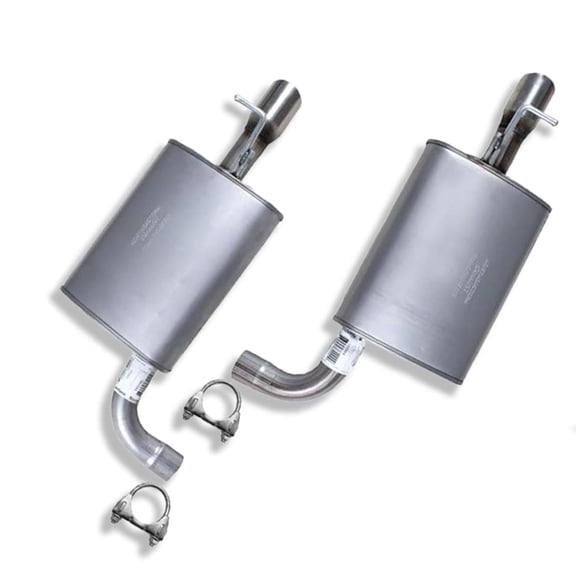 Northeastern Exhaust Passenger & Driver Side Mufflers Fits 2011-2016 Ford Explorer 3.5L & 2012-2015 Ford Explorer 2.0L - Direct Fit | Stainless Steel