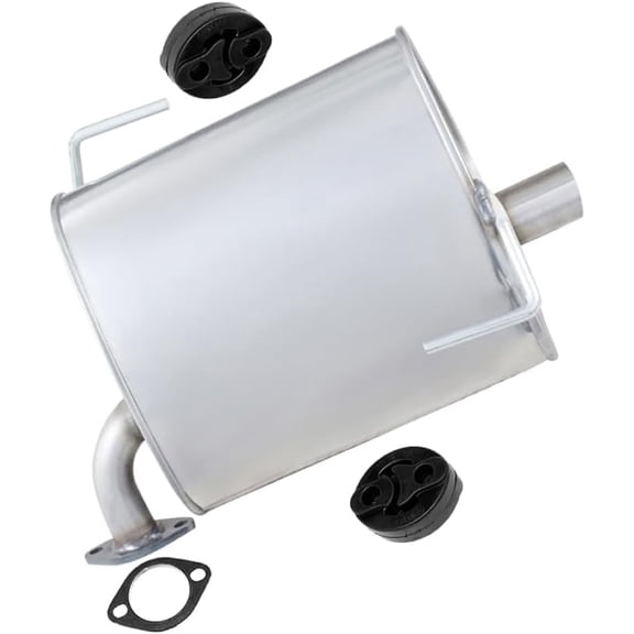 Northeastern Exhaust Passenger Side Muffler with Hangers Fits 2009-2013 Subaru Forester 2.5L & 2008-2011 Subaru Impreza 2.5L (Impreza Sedan Models Only) - Direct Fit | Stainless Steel