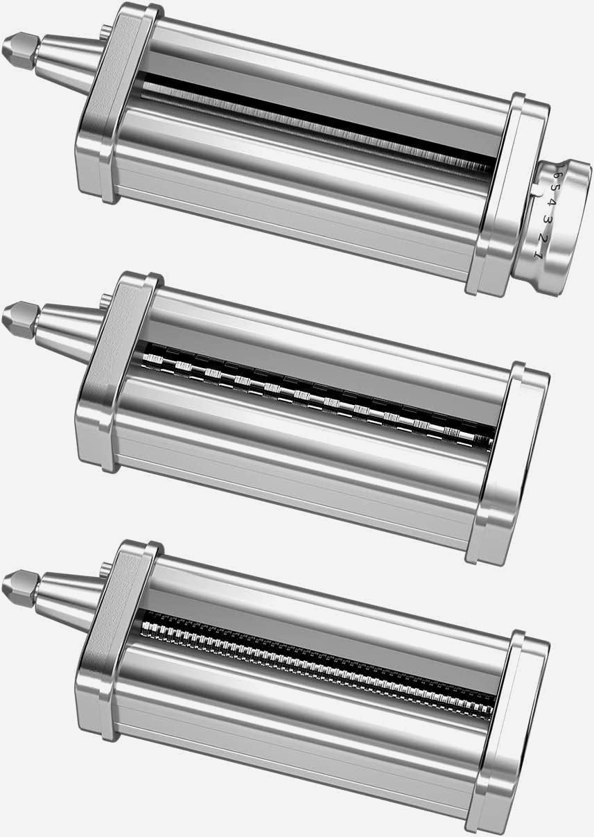 Stainless Steel Pasta Maker Set for KitchenAid Stand Mixers, Includes