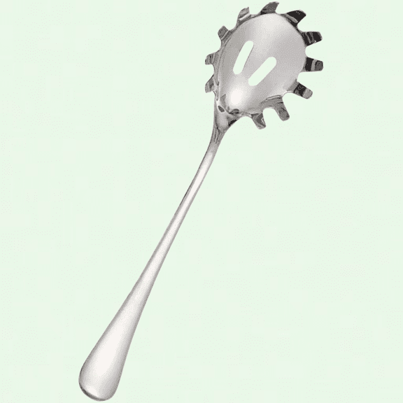 Stainless Steel Pasta Strainer Claw - Fine Mesh Strainer with Spaghetti Sever, Noodle Grabber, and Serving Spatula - Versatile Kitchen Utensil for Cooking, Dumpling, and Ice Cube