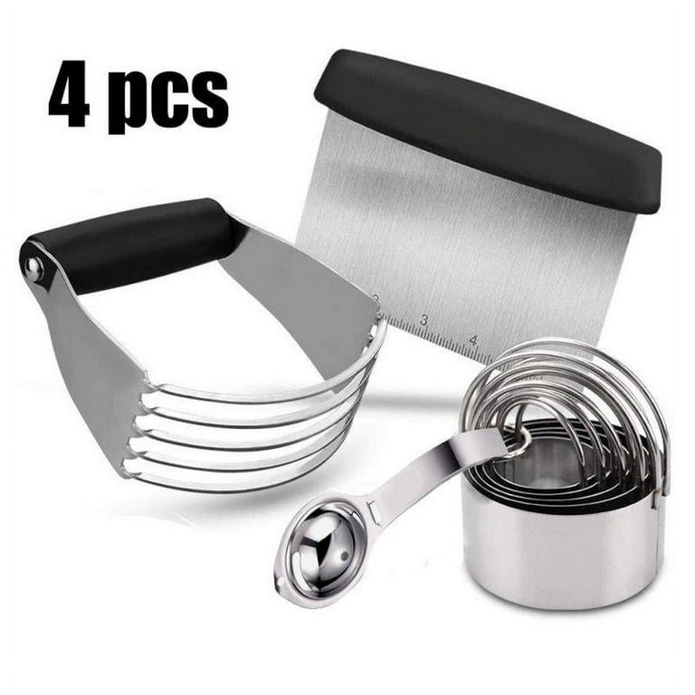 Stainless Steel Pastry Scraper, Dough Blender & Biscuit Cutter Set