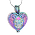 thumbnail image 1 of Personalize Stainless Steel Paw Print Heart Urn Pendant Cremation Jewelry for Dog Cat Ashes Urn Necklace Pet Memorial Jewelry Necklace that Opens inside, 1 of 7