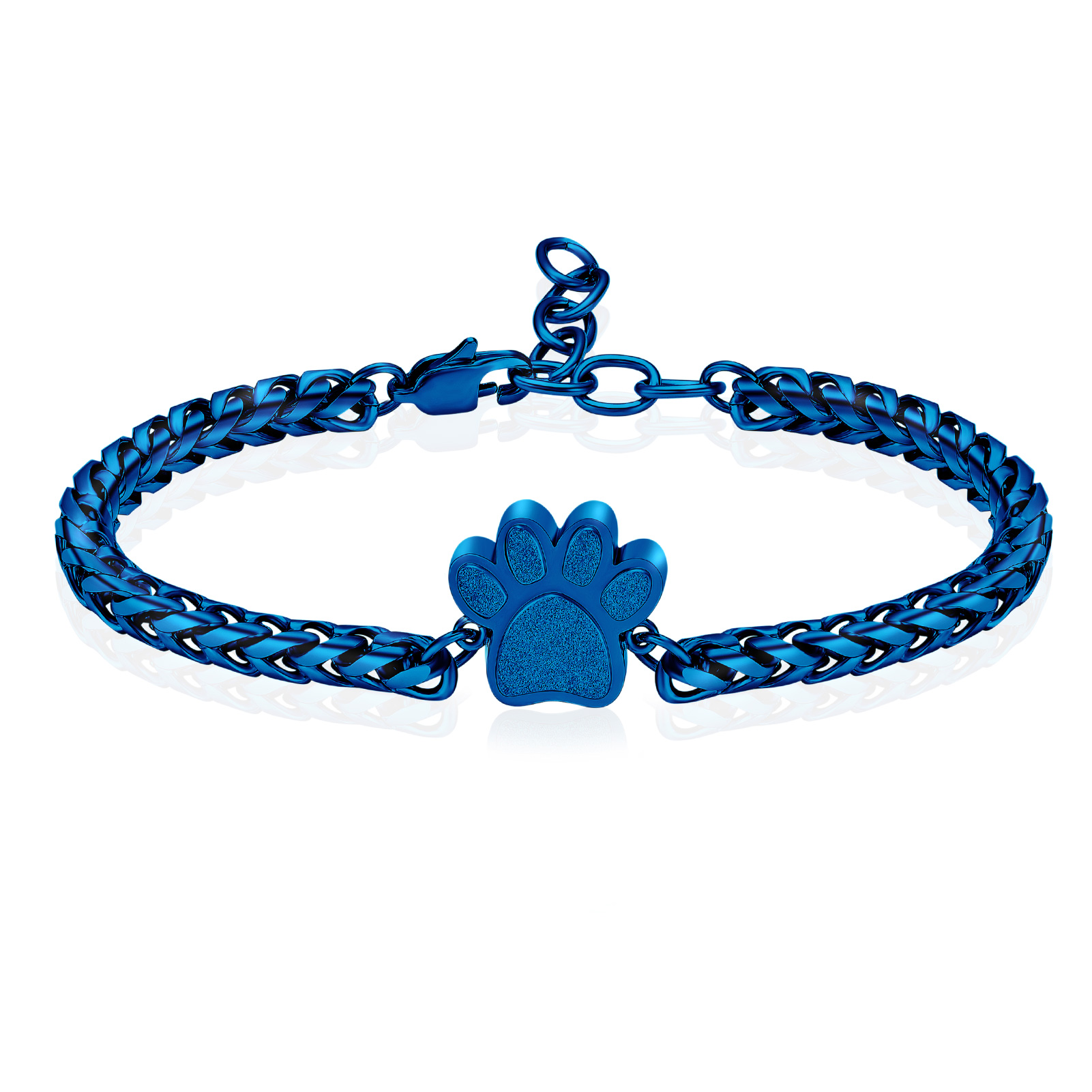 Stainless Steel Paw Print Urn Bracelet Memorial Ash Keepsake Cremation ...
