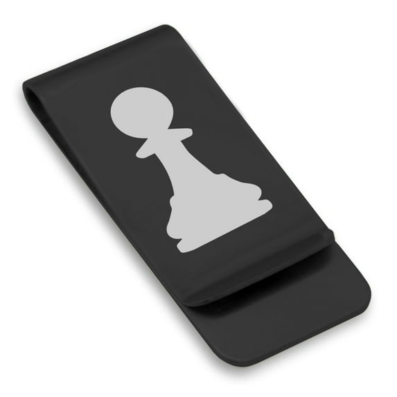 Stainless Steel Pawn Chess Piece Classic Slim Money Clip Credit Card Holder
