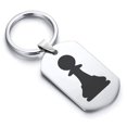thumbnail image 1 of Stainless Steel Pawn Chess Piece Dog Tag Keychain Circle Ring, 1 of 2