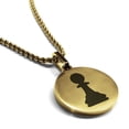 thumbnail image 1 of Stainless Steel Pawn Chess Piece Round Medallion Pendant Necklace, 1 of 3