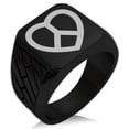 thumbnail image 1 of Tioneer Stainless Steel Peace & Love Geometric Pattern Biker Style Polished Ring, 1 of 1