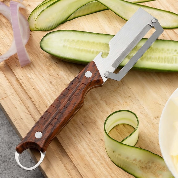 Stainless Steel Peeler, Fruit Stand Peeler and Wine Opener Two in One, Multifunctional Kitchen Tool for Vegetables Fruits and Bottles, Heavy Duty Rustproof Sharp Blade
