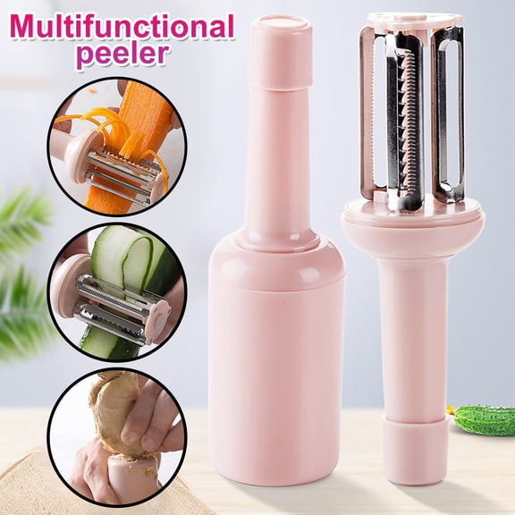 Stainless Steel Peeler Knife Multifunctional Paring Knife - Fruit Vegetable Potato Peeler with Serrated Blade for Shredding Cutting Slicing - Kitchen Bar Prep Tool - 14cm
