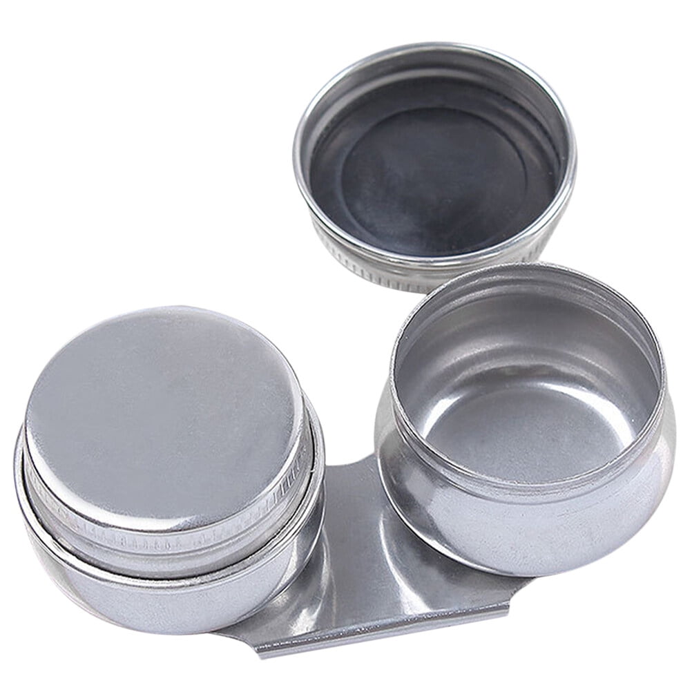 Stainless Steel Pencil Pot Oil Paint Double Palette Cups Dipper Cup