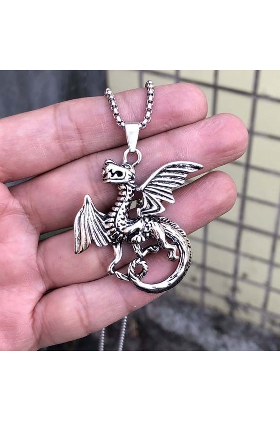 Stainless Steel Pendant Necklace Gothic Punk Rock Emo Biker Cosplay Vintage Viking Charm Necklace Jewelry for Men Women Silver