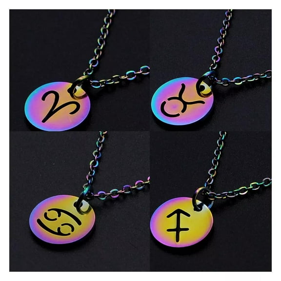 Stainless Steel Pendant Necklace Lobster Zodiac Sign Aries Adjustable 1.5Mm P69