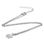 Stainless Steel Silver Virgo Zodiac Sign Pendant Necklace 16.3 Inch 2mm Cable Chain Lobster Claw Clasp Z578