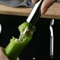 thumbnail image 1 of Stainless Steel Pepper Corer Remover Quick Seed Digging Tool for Peppers & Veggies, Dishwasher Safe Hand Protection Kitchen Utensil, 1 of 8