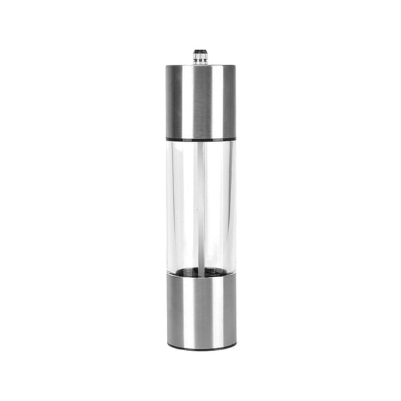 Stainless Steel Pepper Grinder, Adjustable Coarseness Manual Mill with Clear Acrylic Body, Easy Refillable One-Handed Operation
