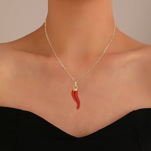 Stainless Steel Pepper Pendant Necklace Durable Titanium Jewelry Accessories for Women Men Trendy Minimalist Design