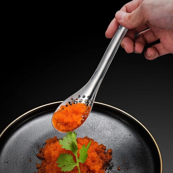 Stainless Steel Perforated Caviar Colander Spoon, Kitchen Utensil for Cooking & Frying (Style A)