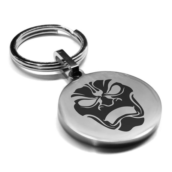 Stainless Steel Persian Immortal Warrior Champion Round Medallion Keychain Circle Ring