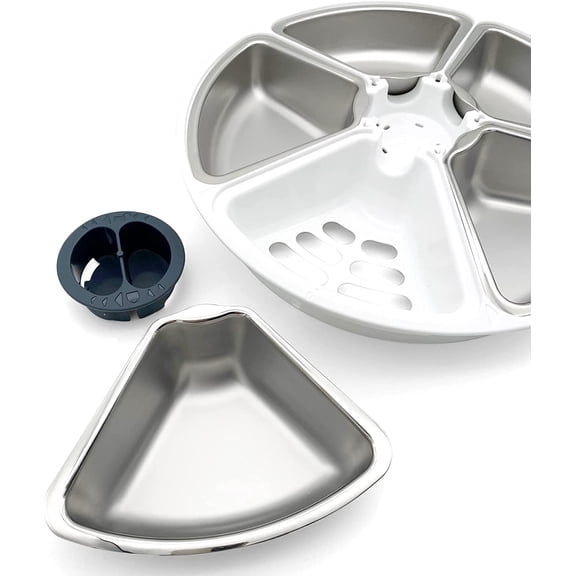 Stainless Steel Pet Bowl Inserts - 5-Pack Replacement Bowls for Automatic Feeder, Durable & Easy to Clean, Keep Food Fresh for Your Dog or Cat