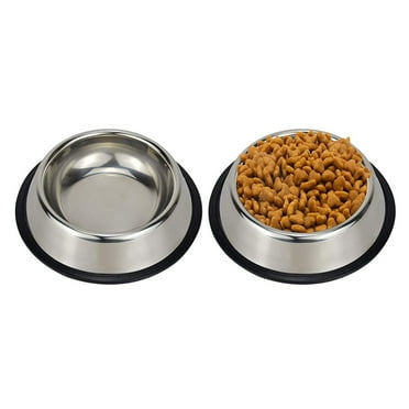 Stainless Steel Pet Bowls for Cats and Dogs, Food Water Feeding Dish Thick Bowl & Non Slip Base (Multi-size)