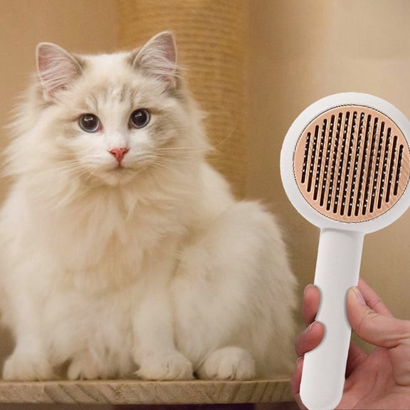 Stainless Steel Pet Comb – One-Click Hair Removal & Massage Tool for Cats & Dogs, Anti-Shedding De-Floating Comb (Durable, Easy Clean)