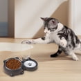 thumbnail image 1 of Stainless Steel Pet Feeder and Water Dispenser with Two In One Partition Set Slanted Design for Cats and Dogs, 1 of 5